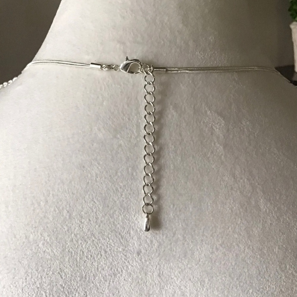 Valentine Hearts Necklace Cascade 2-Strand White Pearl Look Love Romantic NEW - Picture 7 of 11